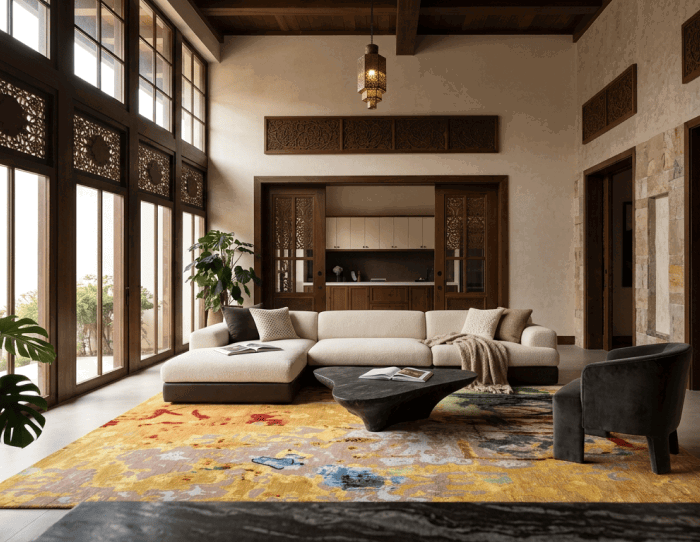 butter yellow rug